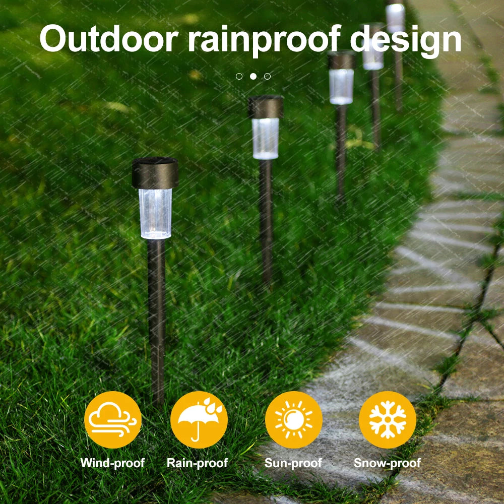 6 Pack Solar Outdoor Lights Stainless Steel Garden Light LED For  Landscape Lighting Pathway Decor Walkway Lawn Patio Yard