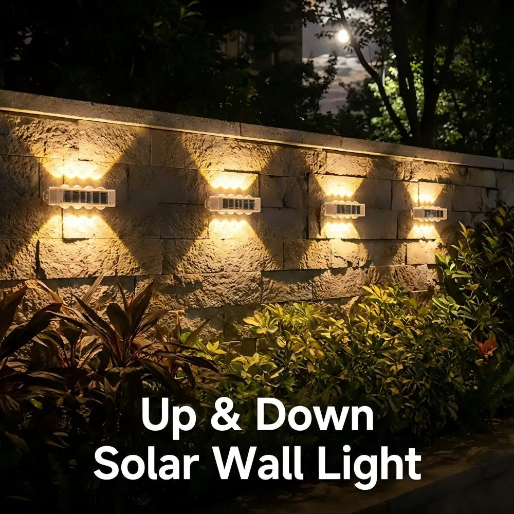 Up and Down LED Wall Lamp Waterproof Solar Wall Light For  Outdoor Hallway Garden Fence Yard Sunlights Lighting Decoration