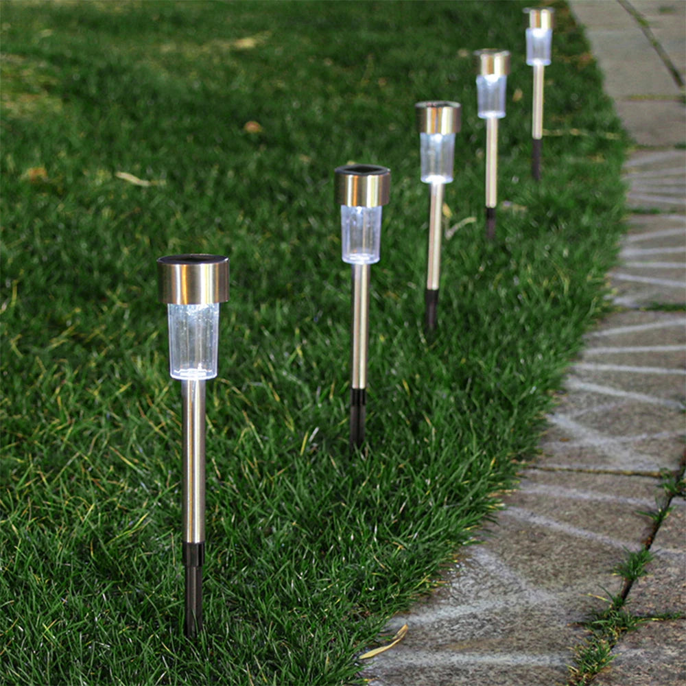 6 Pack Solar Outdoor Lights Stainless Steel Garden Light LED For  Landscape Lighting Pathway Decor Walkway Lawn Patio Yard