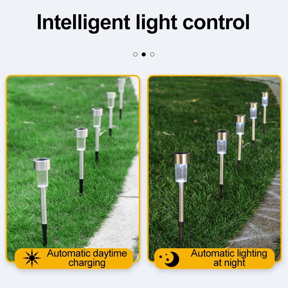 6 Pack Solar Outdoor Lights Stainless Steel Garden Light LED For  Landscape Lighting Pathway Decor Walkway Lawn Patio Yard