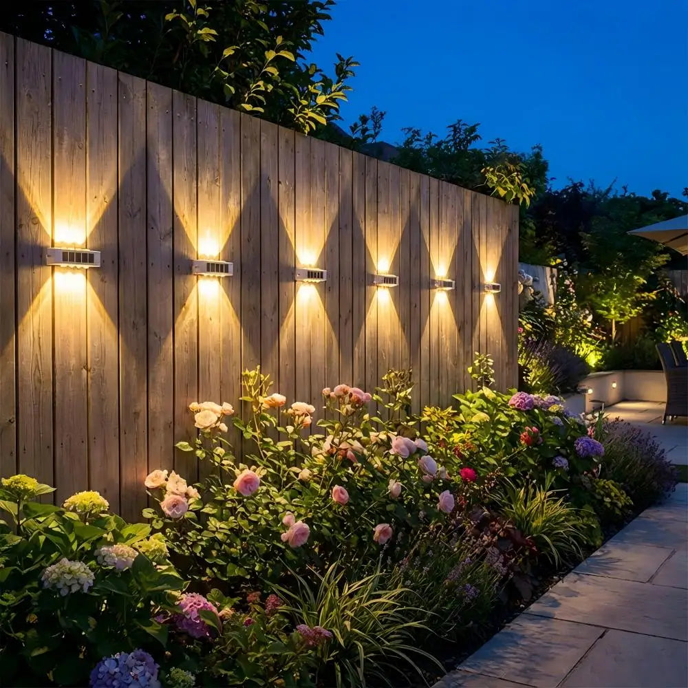 Up and Down LED Wall Lamp Waterproof Solar Wall Light For  Outdoor Hallway Garden Fence Yard Sunlights Lighting Decoration