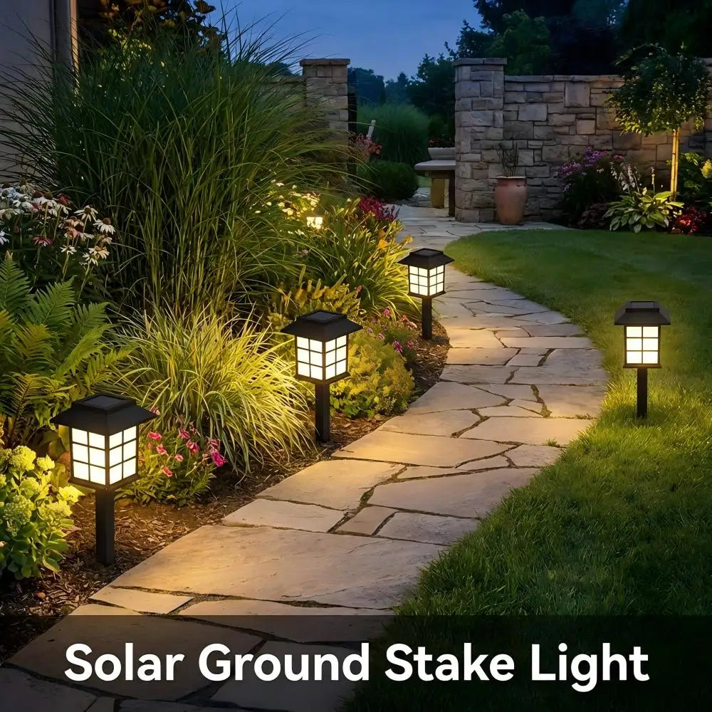 4 PCS Outdoor Solar Pathway Lights Waterproof Garden Lighting for Patio Lawn Walkway Driveway Underground Landscape Buried Lamp