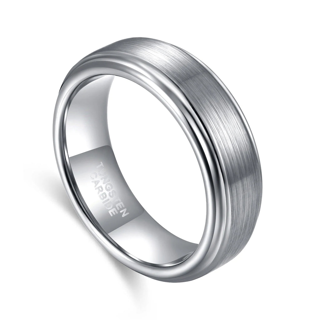 Tigrade 6/8mm Tungsten Carbide Ring Men Silver/Black/Gold Color Brushed Wedding Band Male Engagement Rings For Women bague
