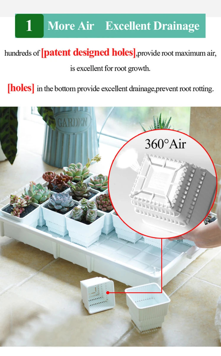 Meshpot Succulents Pot 10 Pack 20 Pack Plastic Flower Pot Cactus Planter Container Seedlings Nursery Supplies Inner Dia. 6cm/7cm