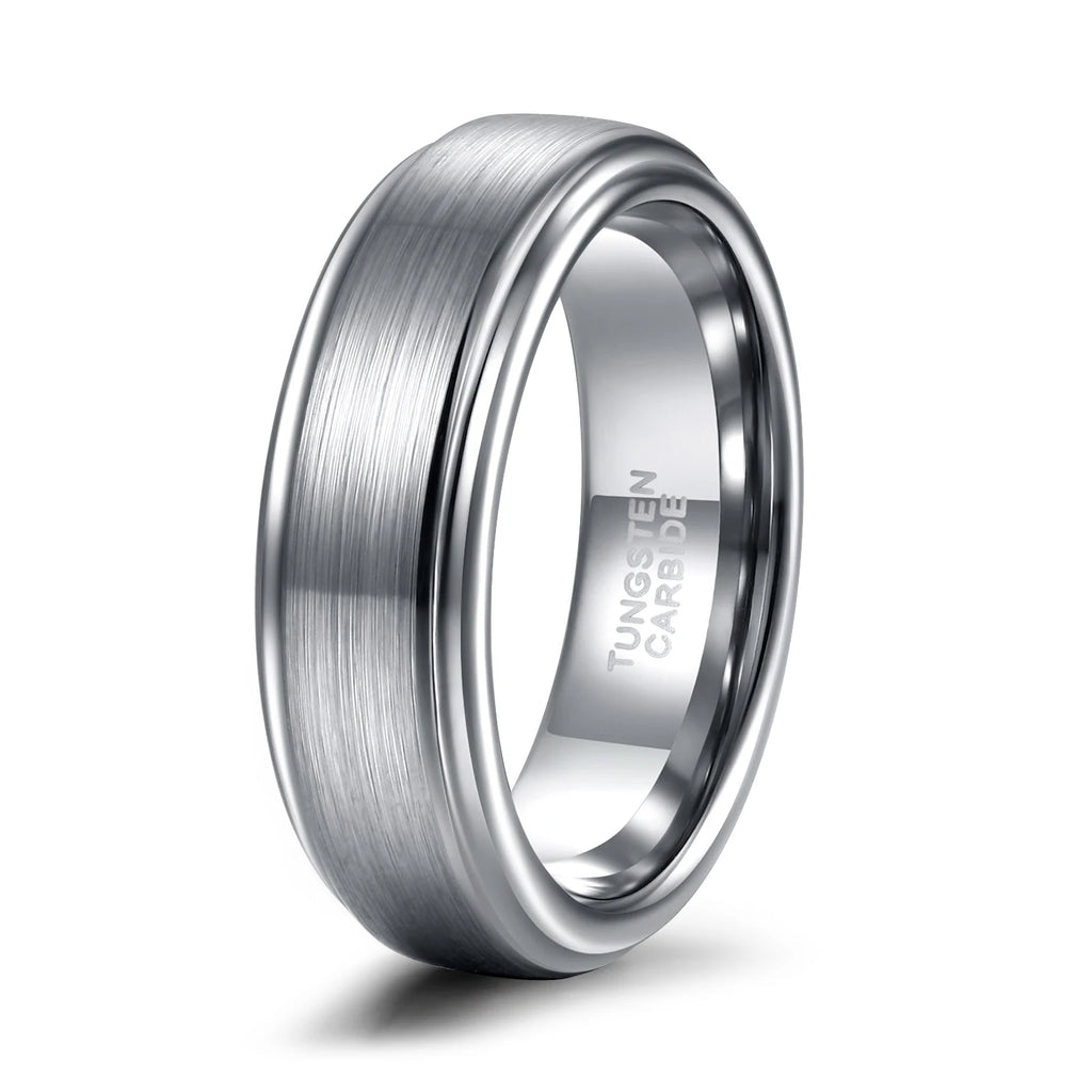 Tigrade 6/8mm Tungsten Carbide Ring Men Silver/Black/Gold Color Brushed Wedding Band Male Engagement Rings For Women bague