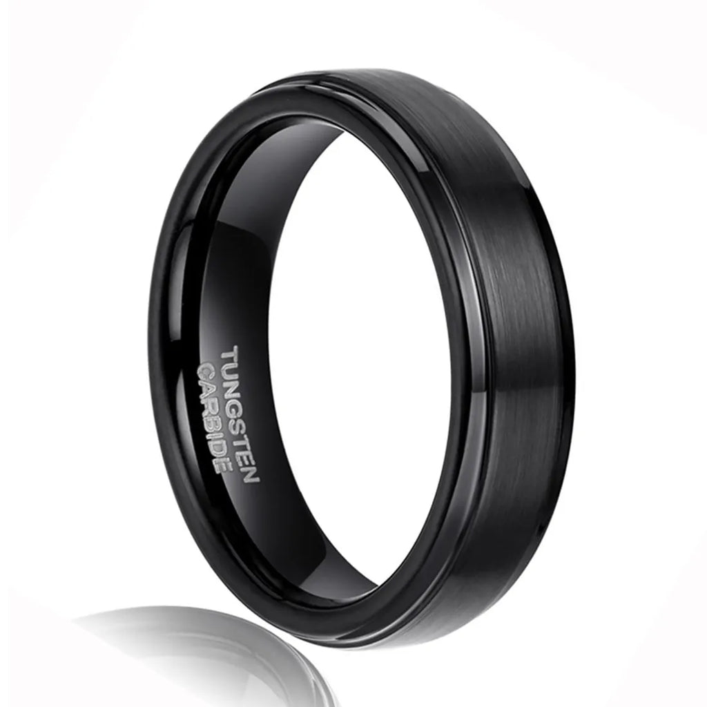 Tigrade 6/8mm Tungsten Carbide Ring Men Silver/Black/Gold Color Brushed Wedding Band Male Engagement Rings For Women bague