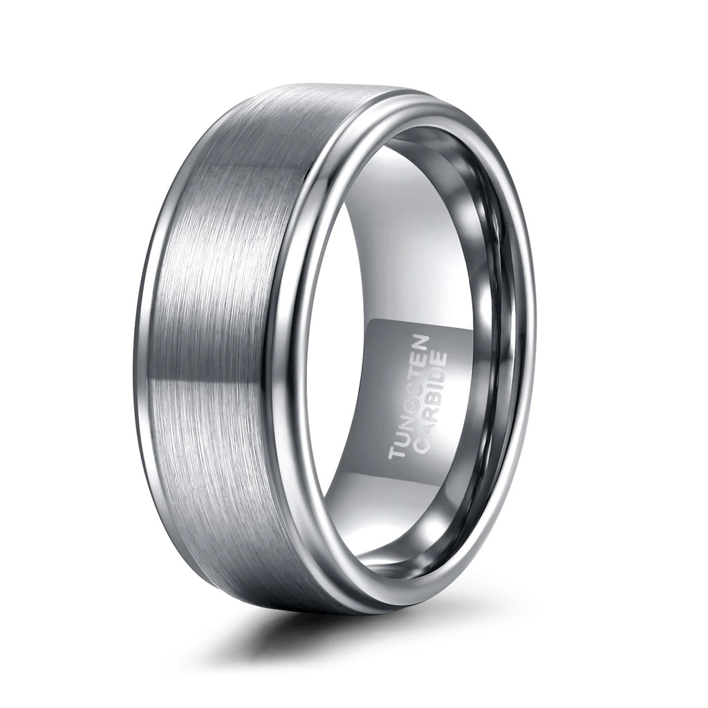 Tigrade 6/8mm Tungsten Carbide Ring Men Silver/Black/Gold Color Brushed Wedding Band Male Engagement Rings For Women bague