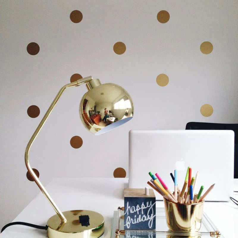 Gold Dots Wall Sticker Removable Kids Room Home Decoration Decals Golden DIY Dot Combination Children Bedroom Home Decor Mural
