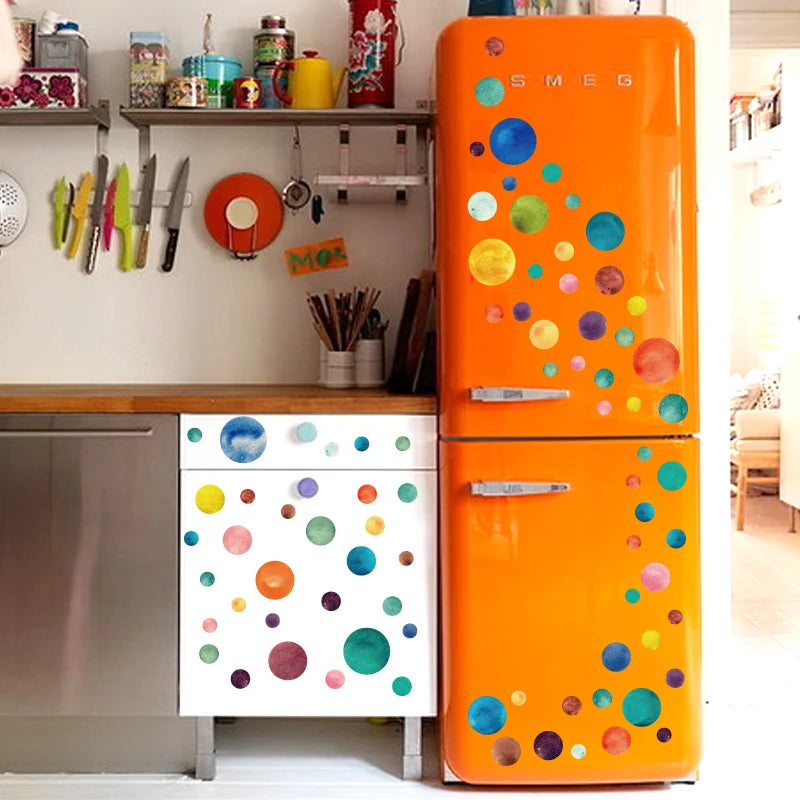 Rainbow Color Dots Star Wall Sticker For Kids Room Children Home Decor Decals Creative Removable Living Room DIY Vinyl Stickers