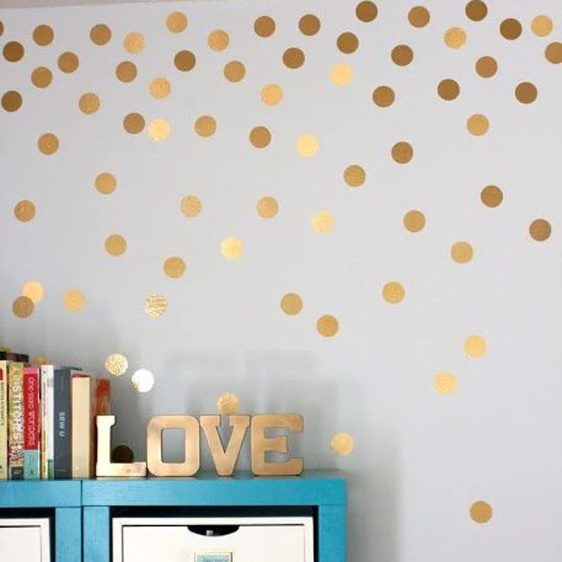 Gold Dots Wall Sticker Removable Kids Room Home Decoration Decals Golden DIY Dot Combination Children Bedroom Home Decor Mural