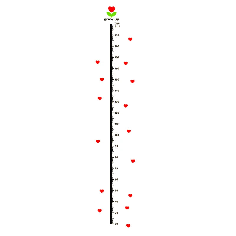 Love Heart Height Measure Wall Stickers Home Decor DIY Simple Chart Ruler Decoration For Kids Rooms Decals Wall Art 20-200cm