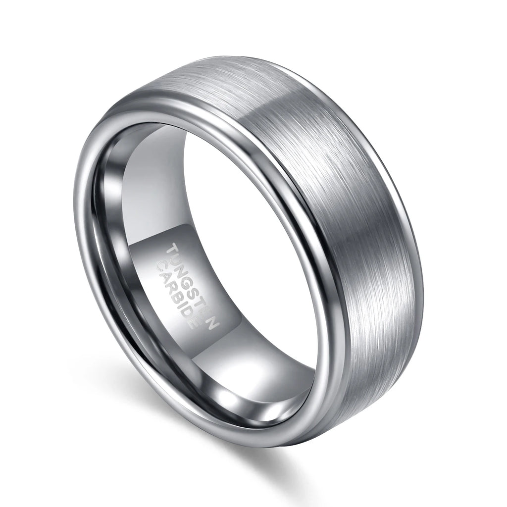 Tigrade 6/8mm Tungsten Carbide Ring Men Silver/Black/Gold Color Brushed Wedding Band Male Engagement Rings For Women bague