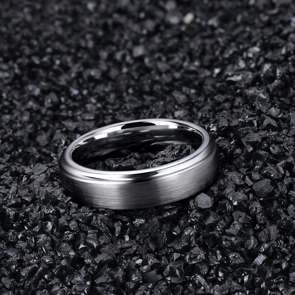 Tigrade 6/8mm Tungsten Carbide Ring Men Silver/Black/Gold Color Brushed Wedding Band Male Engagement Rings For Women bague