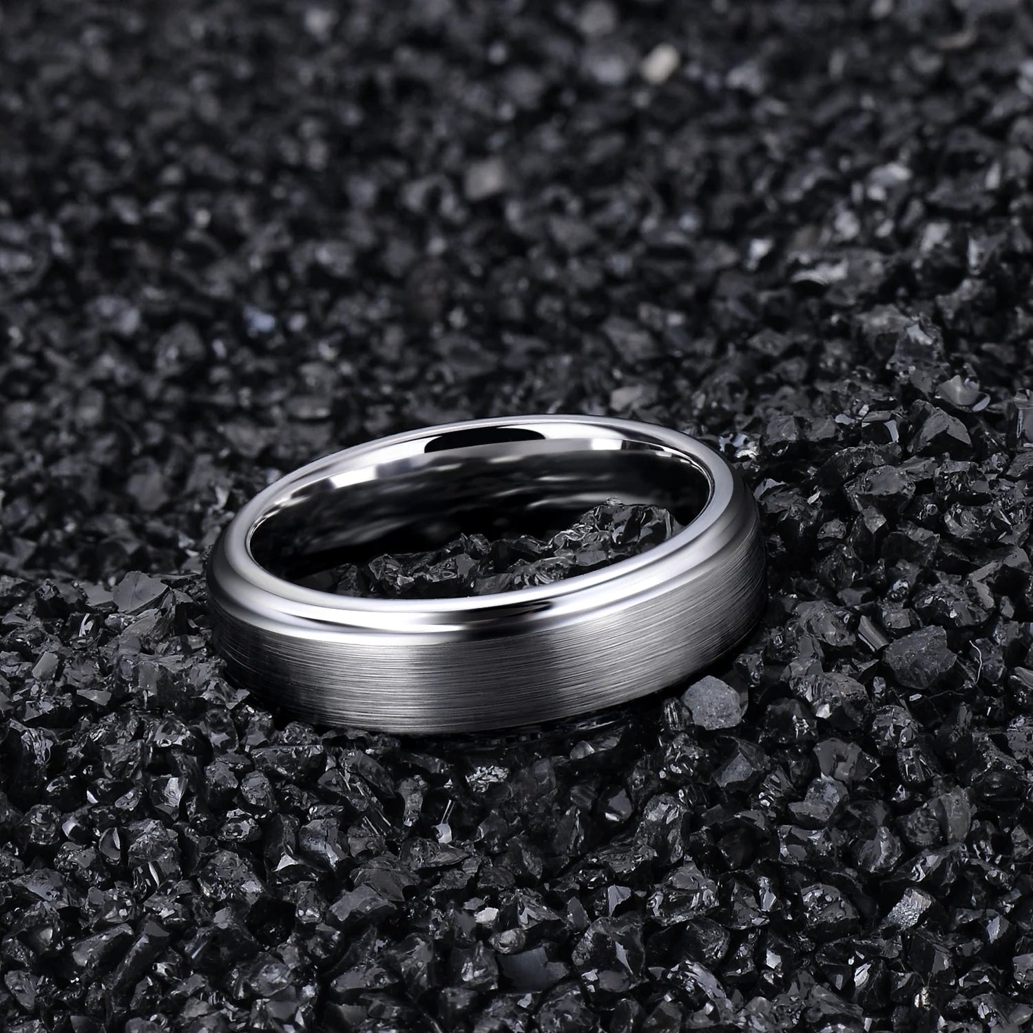 Tigrade 6/8mm Tungsten Carbide Ring Men Silver/Black/Gold Color Brushed Wedding Band Male Engagement Rings For Women bague