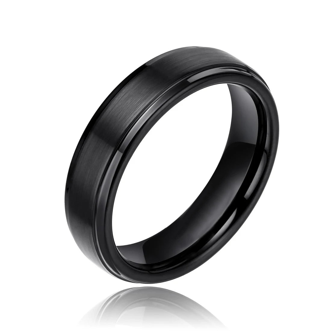 Tigrade 6/8mm Tungsten Carbide Ring Men Silver/Black/Gold Color Brushed Wedding Band Male Engagement Rings For Women bague