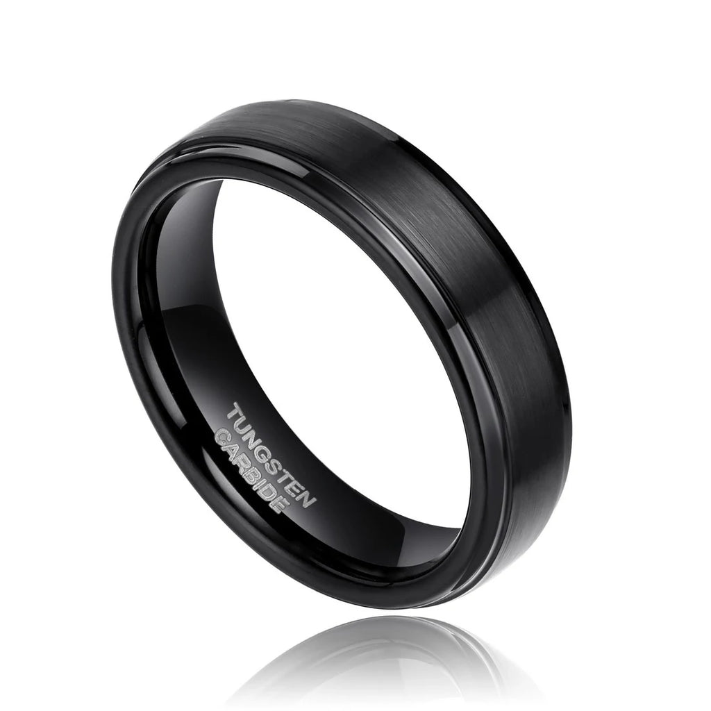 Tigrade 6/8mm Tungsten Carbide Ring Men Silver/Black/Gold Color Brushed Wedding Band Male Engagement Rings For Women bague