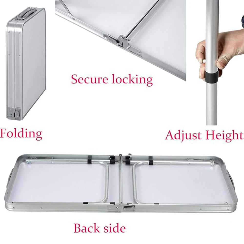 120cm Folding Picnic Table, Aluminum Alloy Camping Table that Fold Up,Portable Fold Away Garden Beach Barbecue BBQ Table,Outdoor