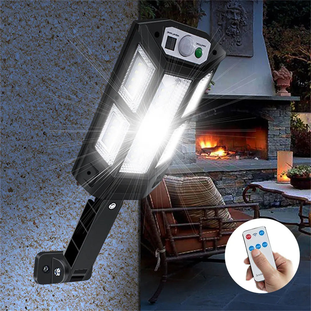 IP65 Solar Lights Outdoor 43LED Street Lamp  Security Lighting for Garden Path Yard Button+Remote control Solar power supply