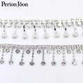 1 Yard Short tassel Pendant rhinestones trim fringe crystal metal chain  for dress,bag,shoes accessories ML004