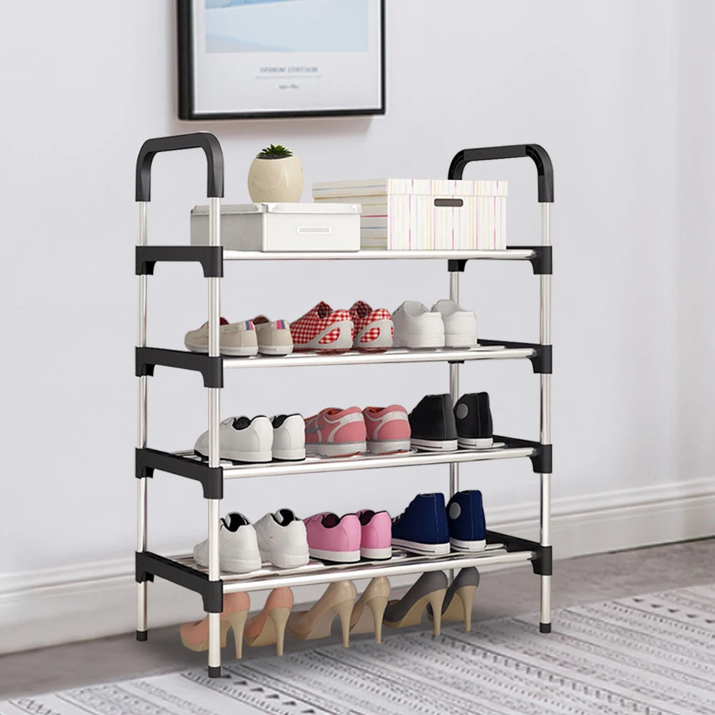 Modern Nordic Style 4-layer Entrance Door Shoe Rack Storage Rack Home Storage Shoe Cabinet, 60 cm x 30 cm x 80 cm
