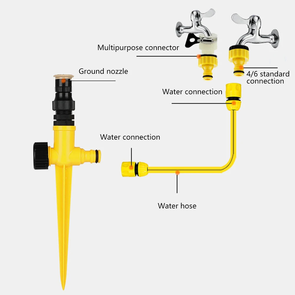 5pcs Water Sprinkler 360 Degree Rotation Irrigation Watering Sprinkler Corrosion Resistant Easy Install for Park