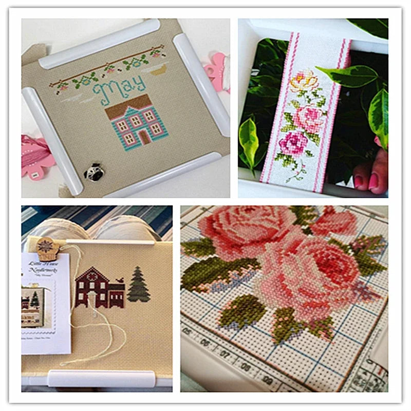 5 size Square Shape Embroidery Frame Set Plastic Cross Stitch Craft Tool Sewing Tools Handhold Frame Hoop Sewing Craft DIY Tools