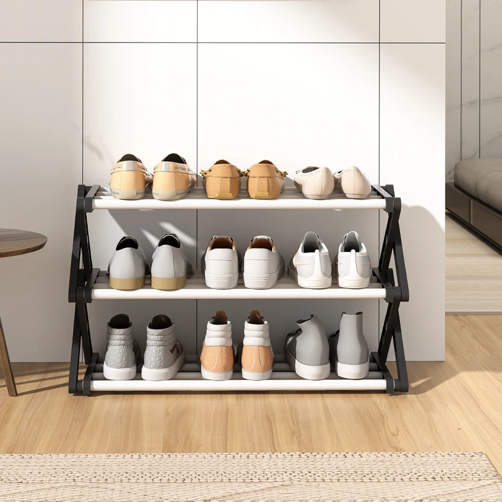 3/4/5-layer modern foldable simple metal shoe rack entrance door shoe cabinet free installation dormitory home shoe storage