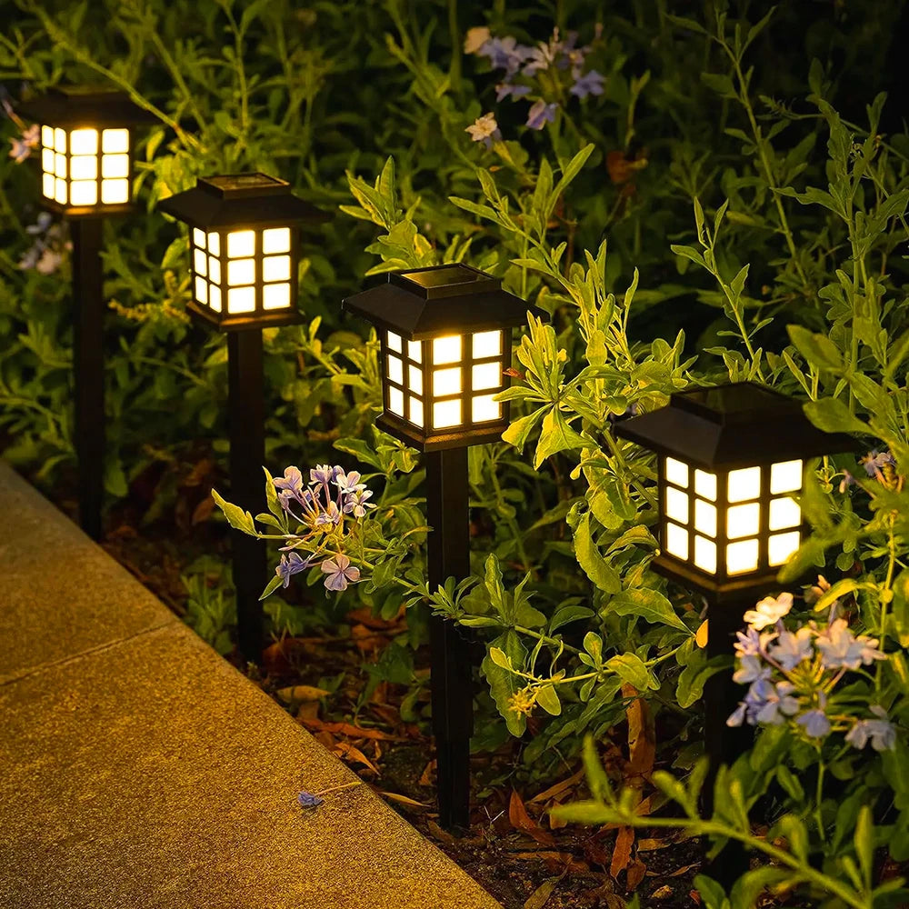 4 PCS Outdoor Solar Pathway Lights Waterproof Garden Lighting for Patio Lawn Walkway Driveway Underground Landscape Buried Lamp
