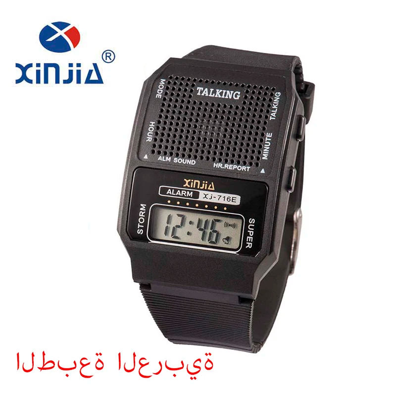 Simple Old Men and Women Talking Watch Speak Spanish Portugues Electronic Digital Sports WristWatches For The Blind People Elder