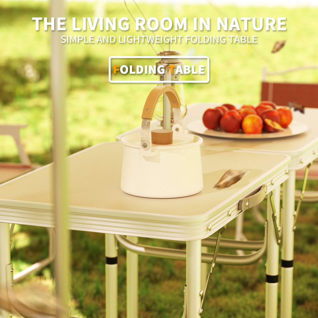 120cm Folding Picnic Table, Aluminum Alloy Camping Table that Fold Up,Portable Fold Away Garden Beach Barbecue BBQ Table,Outdoor