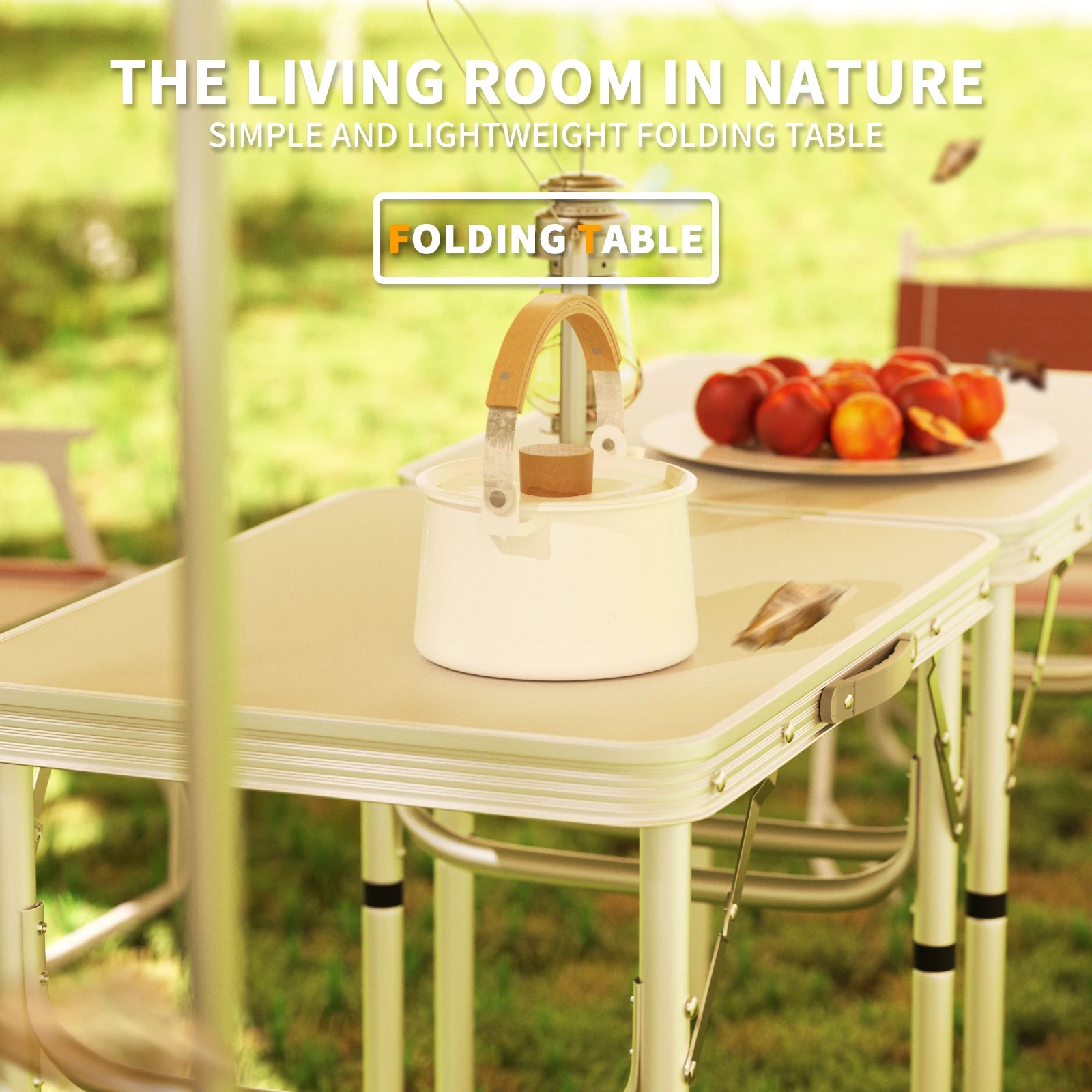 120cm Folding Picnic Table, Aluminum Alloy Camping Table that Fold Up,Portable Fold Away Garden Beach Barbecue BBQ Table,Outdoor
