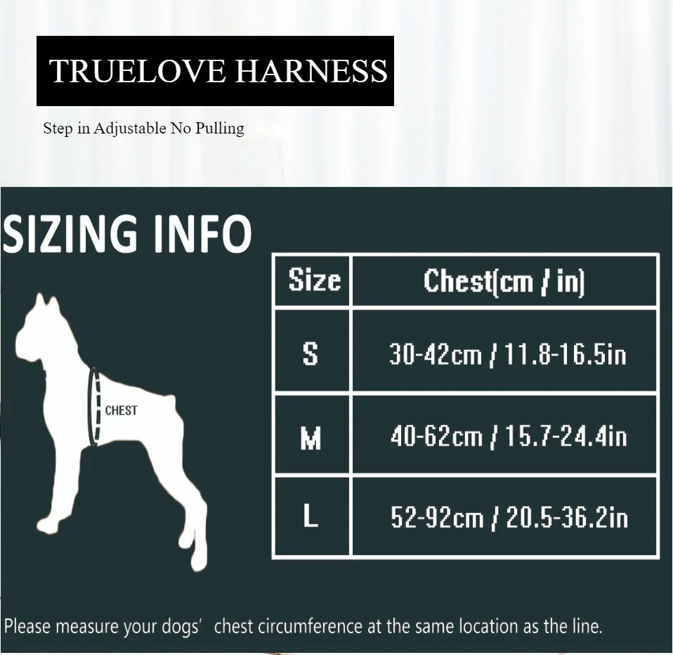 Truelove Padded Reflective Dog harness Vest Pet Step in Harness Adjustable No Pulling Pet Harnesses for Small Medium Dog TLH5951