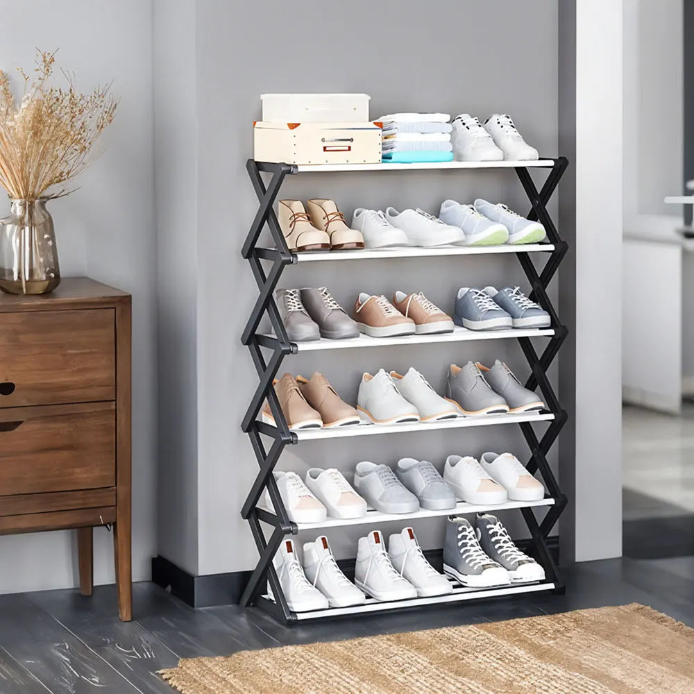 3/4/5-layer modern foldable simple metal shoe rack entrance door shoe cabinet free installation dormitory home shoe storage
