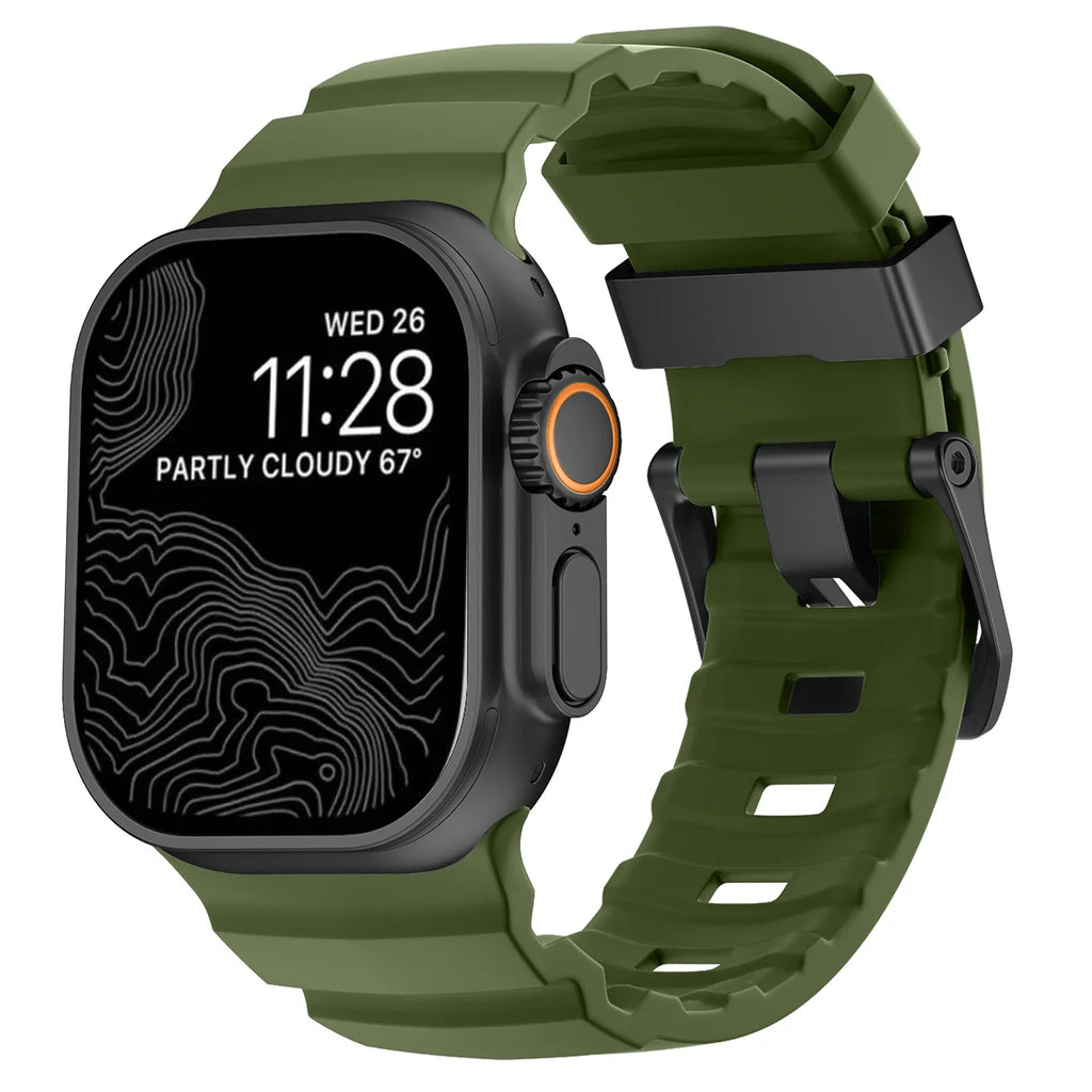 Trail Silicone Band for Apple Watch Ultra 3 2 49mm Strap 46mm 45mm 44mm Sport Bracelet for iWatch Series 11 10 Ultra 9 8 7 6 SE3