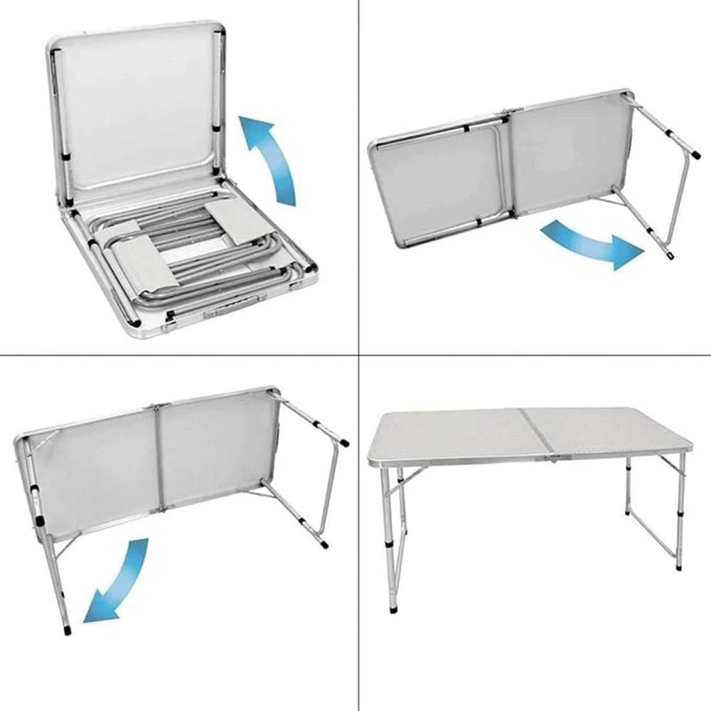 120cm Folding Picnic Table, Aluminum Alloy Camping Table that Fold Up,Portable Fold Away Garden Beach Barbecue BBQ Table,Outdoor