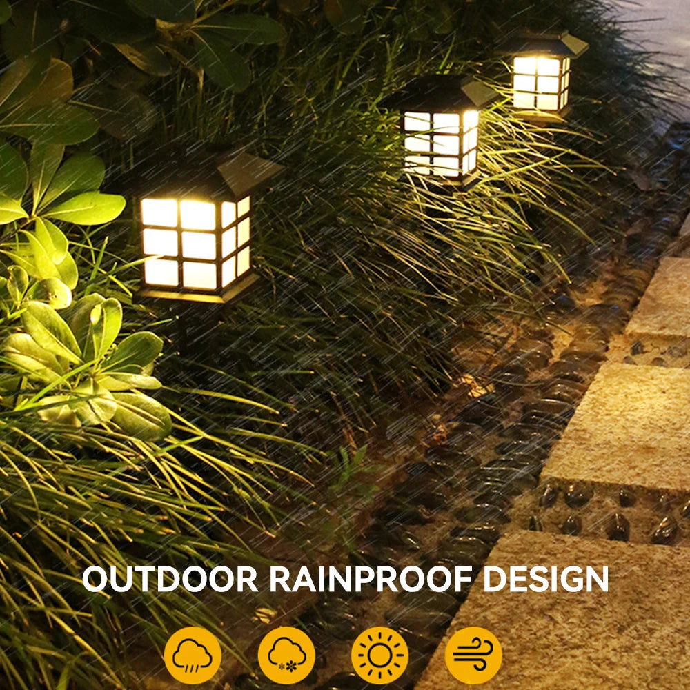 4 PCS Outdoor Solar Pathway Lights Waterproof Garden Lighting for Patio Lawn Walkway Driveway Underground Landscape Buried Lamp