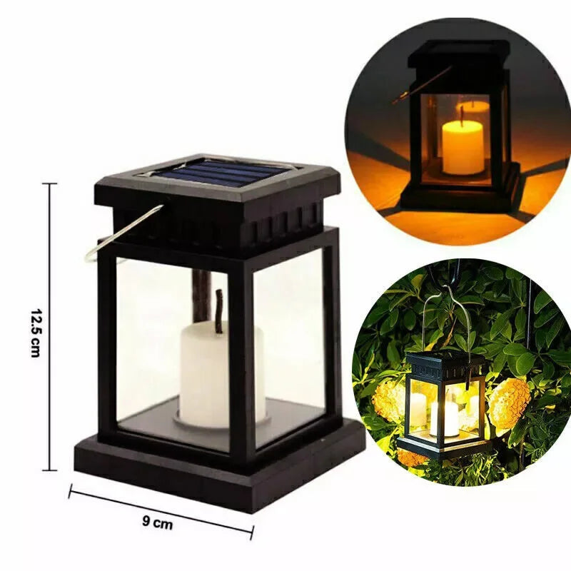 LED Solar Powered Candle Light Yard Palace Lantern Hanging Outdoor Garden Deco