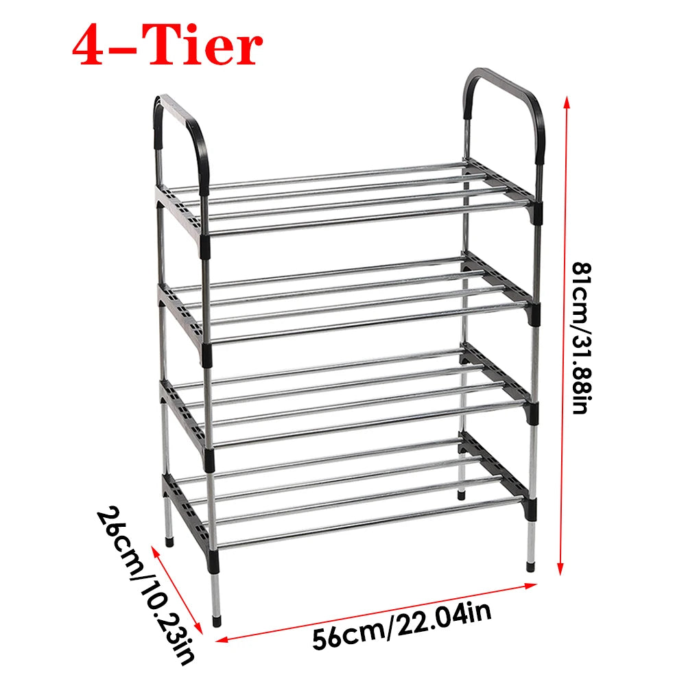 Modern Nordic Style 4-layer Entrance Door Shoe Rack Storage Rack Home Storage Shoe Cabinet, 60 cm x 30 cm x 80 cm