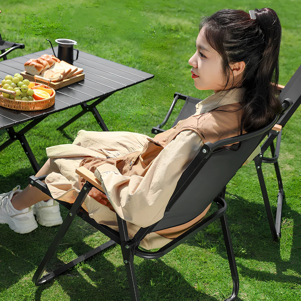 Folding Camping Chair with backrest Portable Outdoor Chair with armrest Beach Chair 50*53*78cm