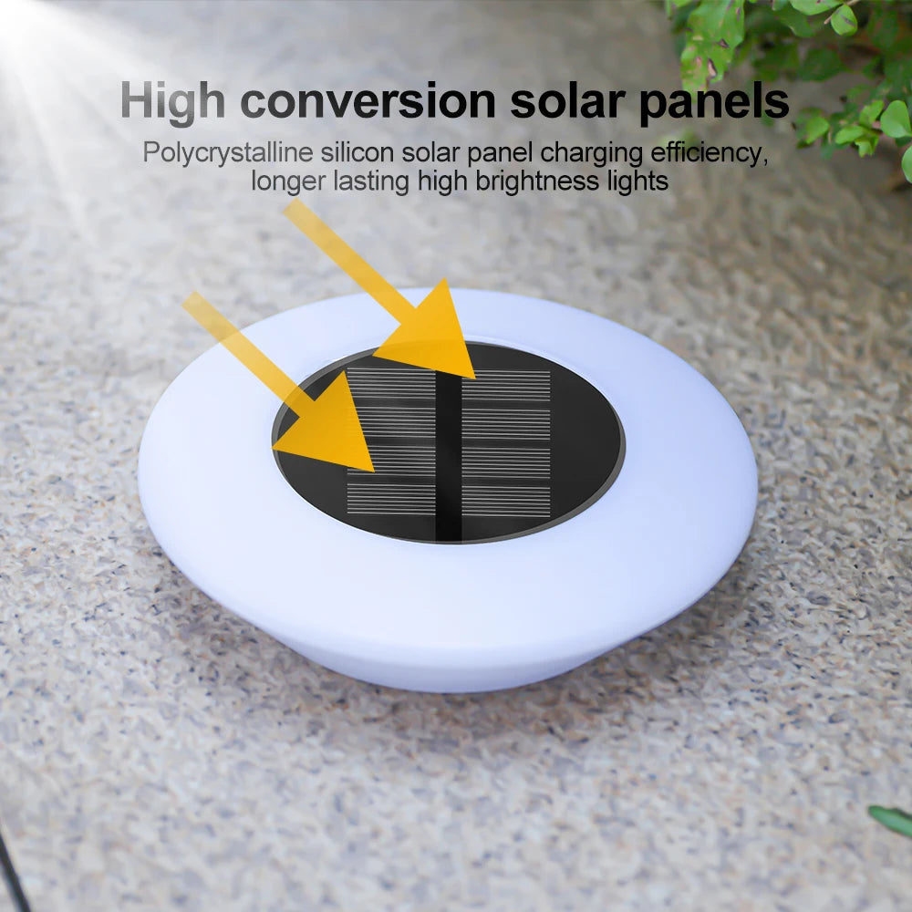 4PCS LED Solar Ground Lights Outdoor Waterproof Villa Landscape Lighting Decorative Floor Lamps for Garden Park Lawn Light