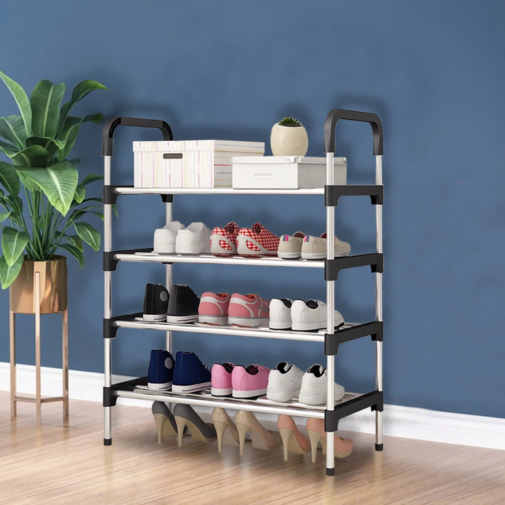 Modern Nordic Style 4-layer Entrance Door Shoe Rack Storage Rack Home Storage Shoe Cabinet, 60 cm x 30 cm x 80 cm