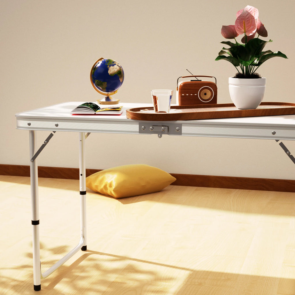 120cm Folding Picnic Table, Aluminum Alloy Camping Table that Fold Up,Portable Fold Away Garden Beach Barbecue BBQ Table,Outdoor