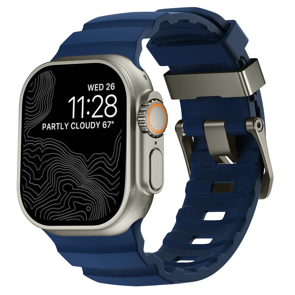 Trail Silicone Band for Apple Watch Ultra 3 2 49mm Strap 46mm 45mm 44mm Sport Bracelet for iWatch Series 11 10 Ultra 9 8 7 6 SE3