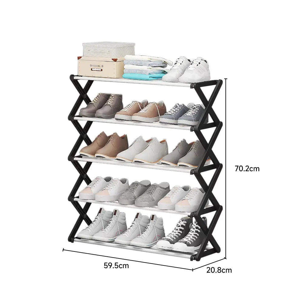 3/4/5-layer modern foldable simple metal shoe rack entrance door shoe cabinet free installation dormitory home shoe storage