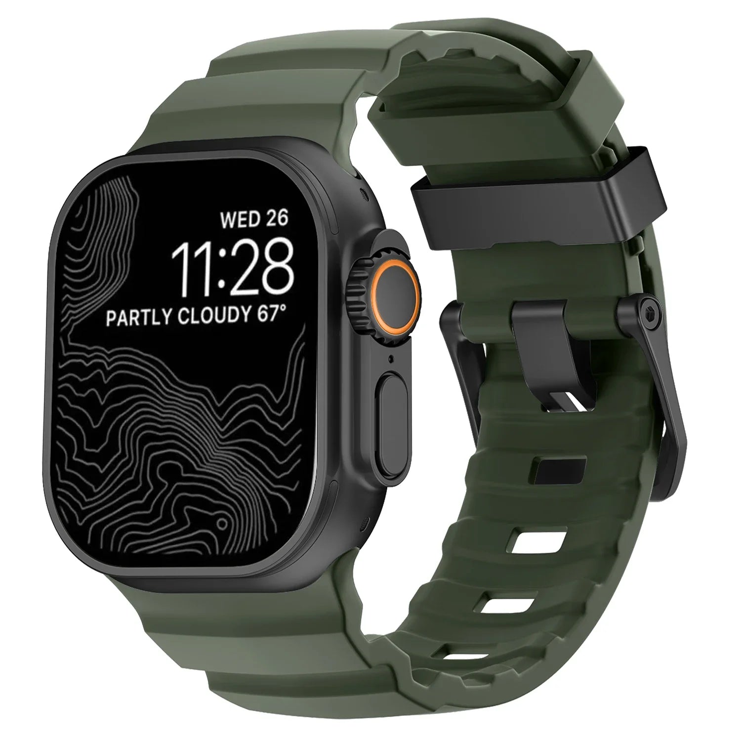 Trail Silicone Band for Apple Watch Ultra 3 2 49mm Strap 46mm 45mm 44mm Sport Bracelet for iWatch Series 11 10 Ultra 9 8 7 6 SE3