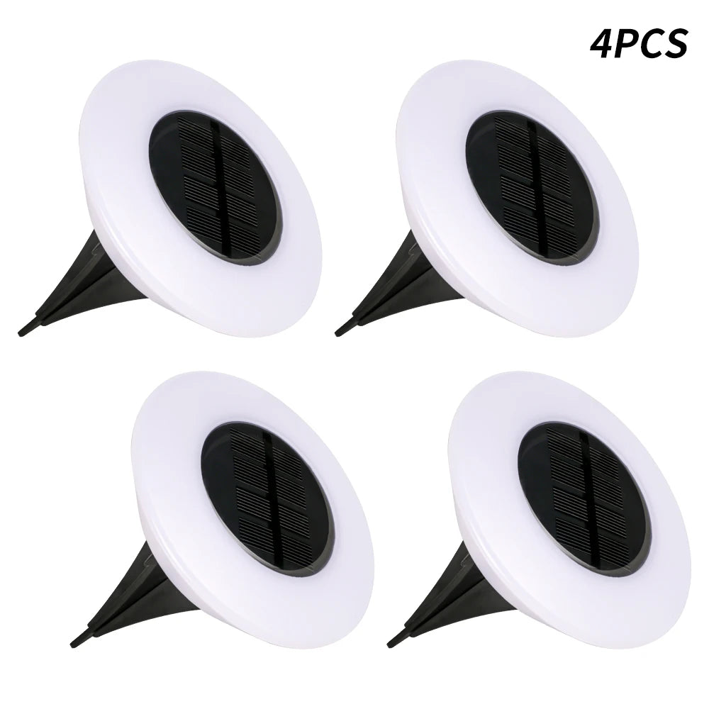 4PCS LED Solar Ground Lights Outdoor Waterproof Villa Landscape Lighting Decorative Floor Lamps for Garden Park Lawn Light