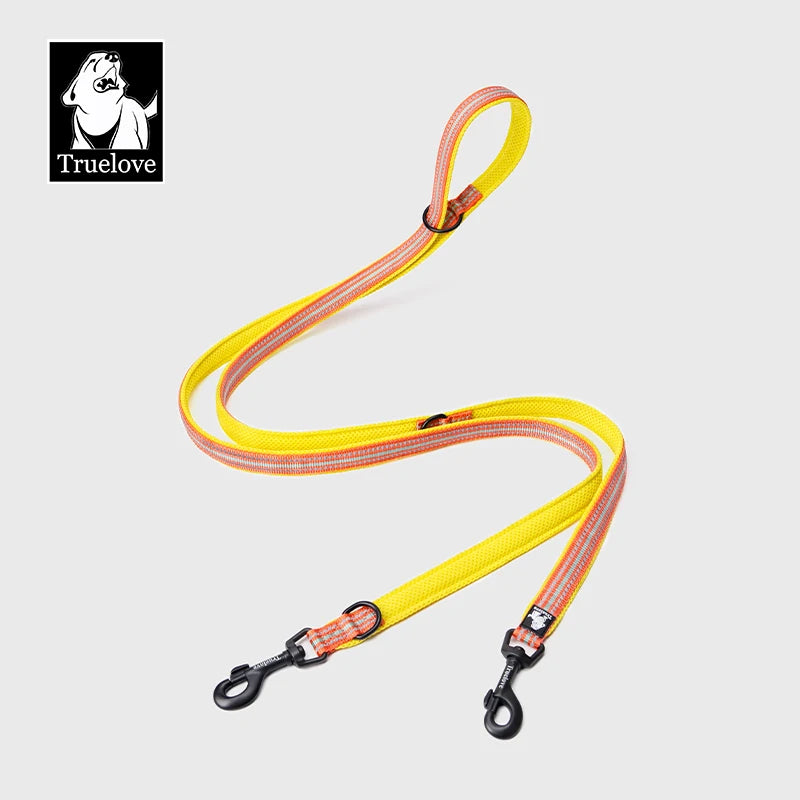 Truelove 7 In 1 Multi-Function Adjustable Dog Lead Hand Free Pet Training Leash Reflective Multi-Purpose Dog Leash Walk 2 Dogs