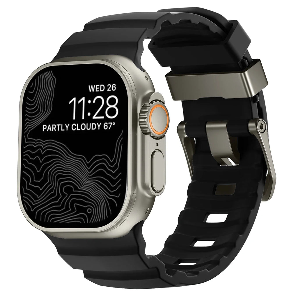 Trail Silicone Band for Apple Watch Ultra 3 2 49mm Strap 46mm 45mm 44mm Sport Bracelet for iWatch Series 11 10 Ultra 9 8 7 6 SE3
