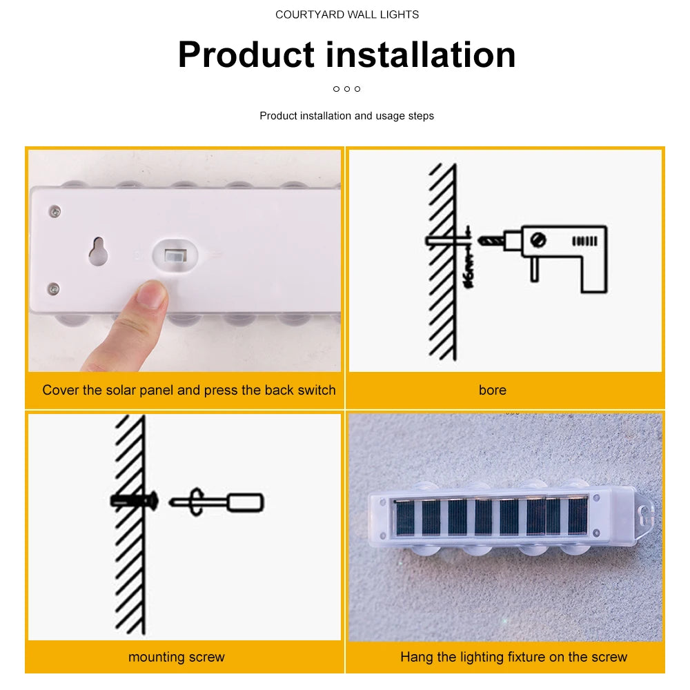 Up and Down LED Wall Lamp Waterproof Solar Wall Light For  Outdoor Hallway Garden Fence Yard Sunlights Lighting Decoration