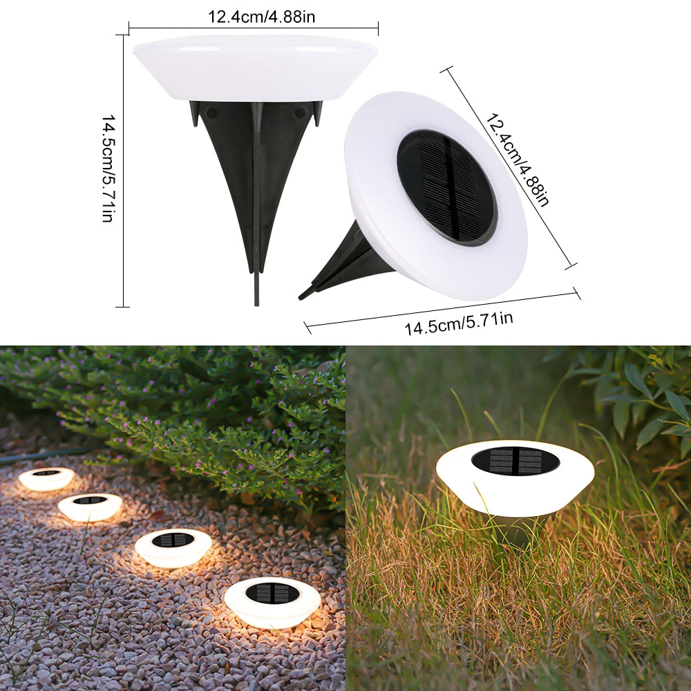 4PCS LED Solar Ground Lights Outdoor Waterproof Villa Landscape Lighting Decorative Floor Lamps for Garden Park Lawn Light